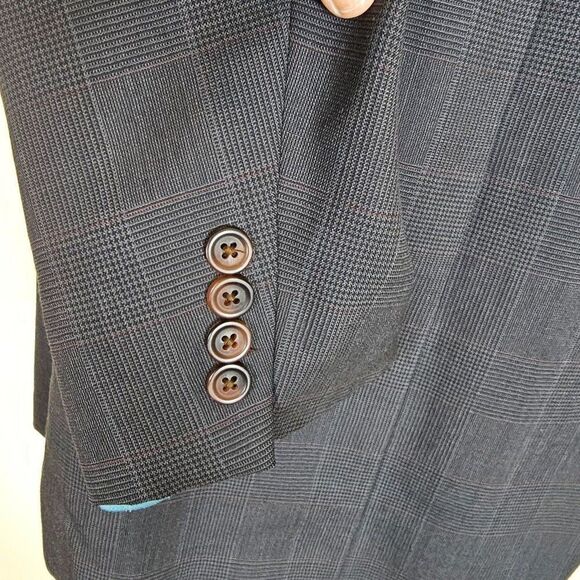 Vintage Polo University Club by Ralph Lauren Wool Suit Jacket Windowpane Size 40 - Picture 5 of 9